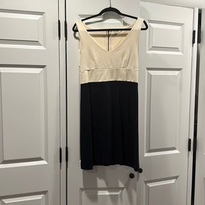 Jcrew sleeveless cotton dress-off white and navy